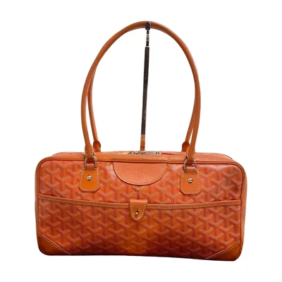 GOYARD St Martin Goyardine Mini Bolsa Boston Laranja Bolsa de Ombro Vintage Autêntica - Imagem 1 de 4