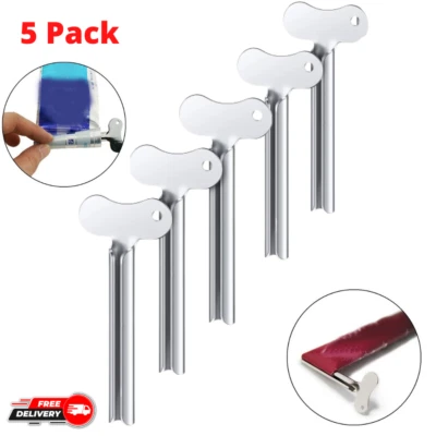 5 Pcs Stainless Steel Tube Roller Toothpaste Tube Squeezer Roll-up Key Dispenser - Image 1 of 4