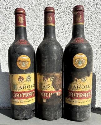 3 Flaschen 1958 Giuseppe Contratto Barolo DOCG Piemont Italien (3) - Bild 1 von 2