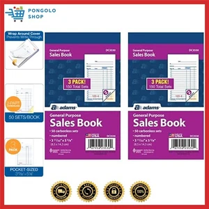 General Purpose Sales Book, 2-Part, Carbonless, White/Canary, 3-11/32 x 5-5/8... - Picture 1 of 8