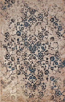Turkish Floral Beige 5x8 ft Transitional Rug Soft Pile Carpet - Image 1 of 4