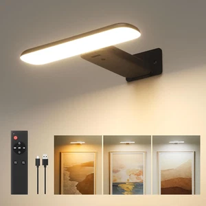 Picture Lights for Wall, Battery Operated Wall Lights Rechargeable, Cordless Dar - Picture 1 of 12