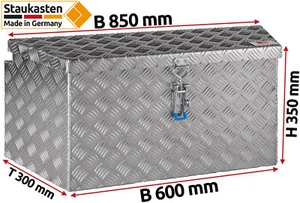 Trapez Deichselbox, Alu Riffelblech B850/600xH350xT300mm 520850 "Made in Germany - Bild 1 von 9