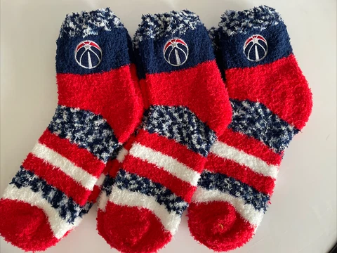 3 PAIR SET! Washington Wizards FBF Women’s Cozy Fuzzy Sleep Socks. OSFM (B1) Cover