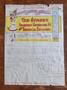 Ted Sparks Amusement Contracting Co & Theatrical Exchange 1909 Letter Vaudeville - Picture 1 of 5