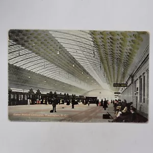 View Of Train Concourse Union Station Vintage Postcard 1910's Washington D. C. - Picture 1 of 6