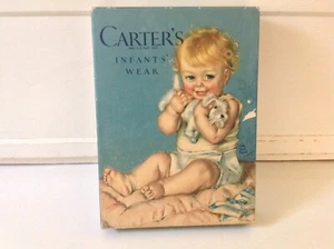 Vtg 1950's Carters Infants Wear Baby puppy litho Box Maud T Pangel w/blanket MCM - Picture 1 of 8