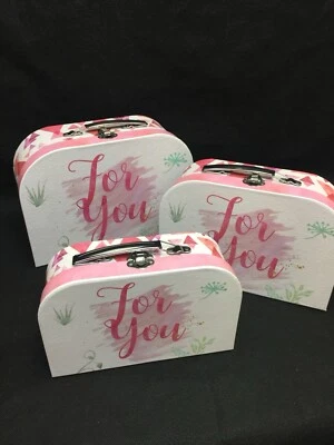 Juego de 3 MALETAS Cajas de Almacenamiento/Cajas de Mosaico/Anidación/Pila/Bebé/Decoración del Hogar Foto 1 de 4