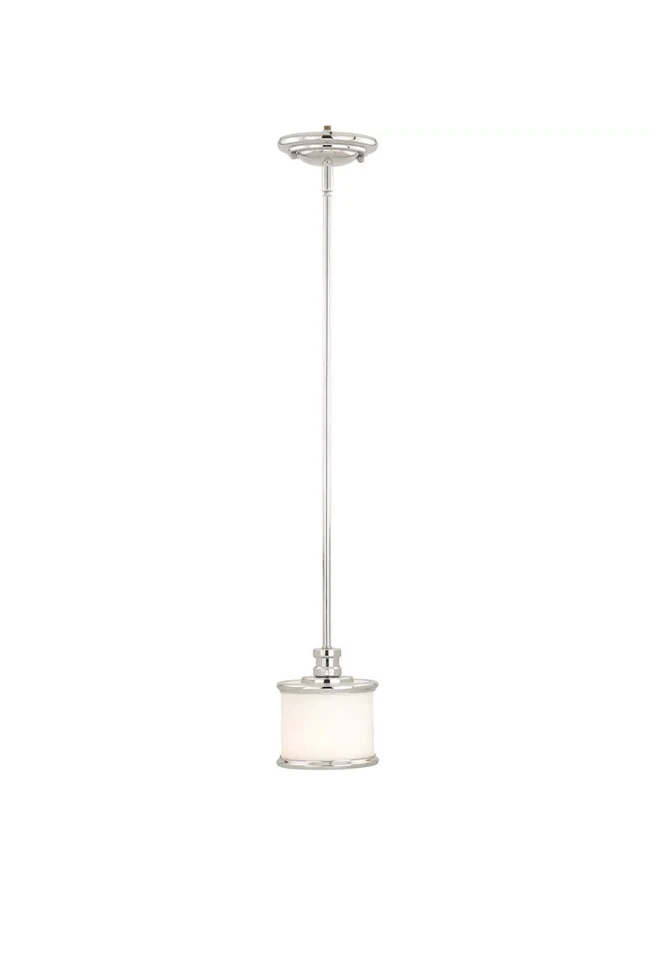 Vaxcel Carlisle 1L Mini Pendant, Chrome, Frosted Opal Glass - P0160 - Image 1 of 1