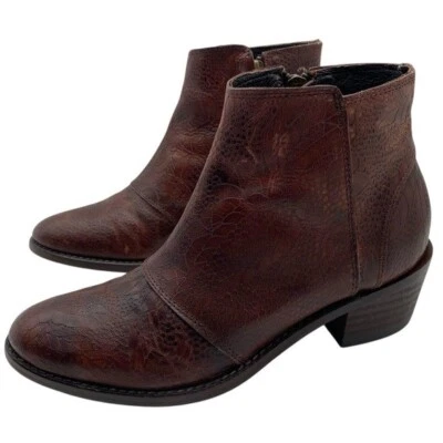 Wolverine Womens Shoes Leather Ankle Boots Sz 5.5 Brown Booties Zip Heeled Boho - Image 1 of 4