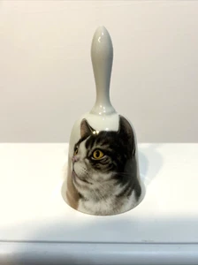 Vintage Porcelain Unlimited USA Cat Kitty Bell White Stands Approx 6 inches - Picture 1 of 5