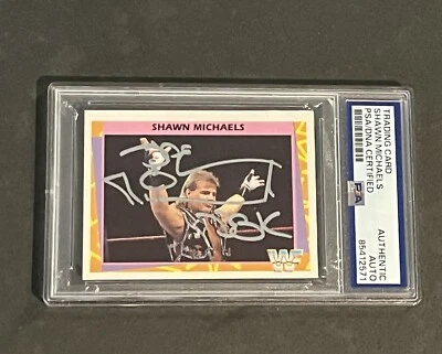 SHAWN MICHAELS 1995 MERLIN WWF SIGNED AUTOGRAPHED CARD PSA/DNA CERTIFIED - Image 1 of 2