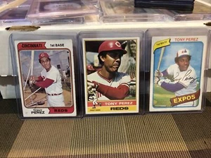 1974 1976 & 1989 TOPPS TONY PEREZ Cards REDS EXPOS - Picture 1 of 2