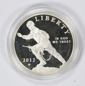 2012-W Infantry Soldier Silver Commemorative Dollar Proof with Box & COA - Picture 1 of 4