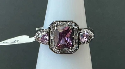 Anillo Sirenas Fiesta Bomba "Beneath The Ocean's Lure" RG50477 Amatista Circonita cúbica Talla 8 Foto 1 de 3