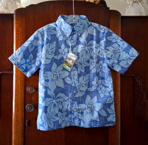 Reyn Spooner Boy's "COSTA RICA" Light Blue Full Button Full Medium Shirt Size - Picture 1 of 4