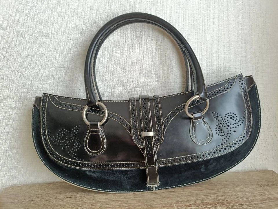 Bolso de Hombro Curvo Tanner Krolle Cuero en Negro USADO Buen Estado Foto 1 de 4