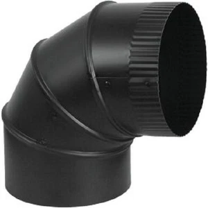 (2)-Imperial Black Adjustable 6" 90 Degree Stove Pipe Elbow 24 Ga BM0014 - Picture 1 of 1