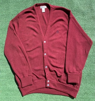 Cárdigan Suéter Vintage 90’s Grand Slam Penguin Granate Hombre’s Talla XL Foto 1 de 4