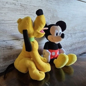 Mickey Mouse & Pluto Plush Very Clean , Cute . Stuffed Animals Small Size - Picture 1 of 9