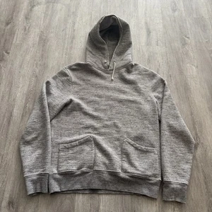 Felpa con cappuccio uomo Wallace Barnes Jcrew patch tasca cotone twill doppia fodera med - Foto 1 di 6