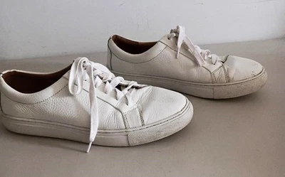 Vince Camuto Mens White Leather Low Top Athletic Shoes (V4-Mills) (9M) - Image 1 of 4