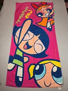 Vintage Y2K Powerpuff Mädchen Baumwolle Strandtuch 57"x29" 2000 Cartoon Network - Bild 1 von 5