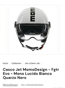 Casco MOMO DESIGN FGTR EVO ECE 22.06 MONO Bianco Quarzo/Nero tg.M - Foto 1 di 4