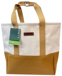 Neu L.L. Bean Nor'Easter Canvas Open Top Tote Strandtasche Dark Bronze Creme Weiß - Bild 1 von 5