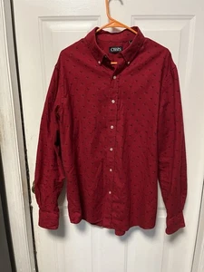 Chaps Ralph Lauren Xl Rot Weich Flanell Feel Button Down Mit Hundemuster - Bild 1 von 4