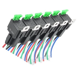 Vereinfachte Installation 6 Stück Kfz-Relais mit farbcodierten Leitungen - Picture 1 of 9