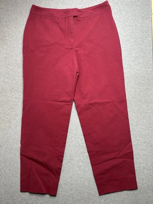 Calça feminina Piazza Sempione IT 48 EUA 12 malha ponte vermelha Brigitte Stretch - Imagem 1 de 4