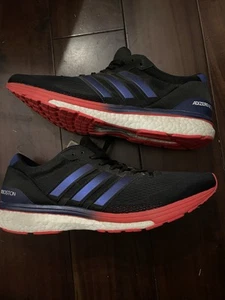 Adidas Mens 10 Adizero Boston 6 Black Purple Red Run Race Ultra Boost Shoes Nice - Picture 1 of 5