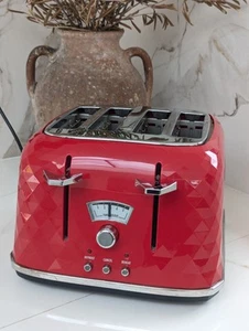 DēLonghi CTJ4003.R Brillante 4 Slice Toaster | 1800W Red | Fully Working - Picture 1 of 13
