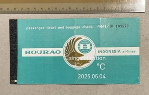 1973 Bouraq Indonesia Airlines passenger ticket and baggage check - Picture 1 of 3