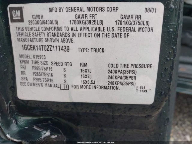 Chevrolet Silverado 1500 2002 conductor parasol izquierdo gris usado OEM 3619543 Foto 1 de 4