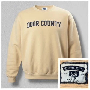 Vintage Lee Premium Cotton Heavyweight Sweatshirt 2XL Door County Wisconsin USA - Picture 1 of 7