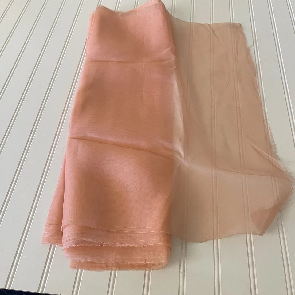 SILK Pastel SALMON, FABRIC 11 Yards x 22 Inches Wide or 396 Inches x 22 Wide - Image 1 of 4