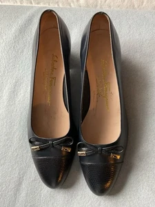 Salvatore Ferragamo Zapatos Boutique Bloque Bomba Hecho en Italia Talla 6.5 M Usado en Excelente Condición - Imagen 1 de 7