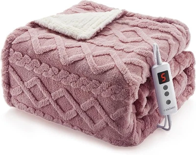 Heated Throw Blanket - Thick Tufted Sherpa Electric Blanket Throw with 10 Hea... - Image 1 of 4