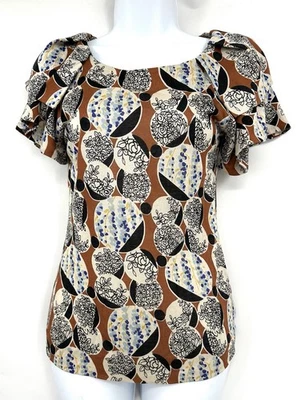 Círculos manga abullonada Anthropologie Deletta abstractos talla XS Foto 1 de 4