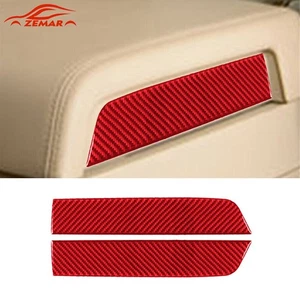 Red Carbon Fiber Rear Armrest Box Side Cover Trim For Lincoln Navigator 2007-14 - Imagen 1 de 8