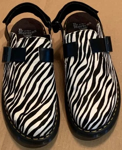 NEW! Dr. Martens Black & White Dyed Bovine Leather / Hair Slip on Shoes Size 14 - Picture 1 of 8