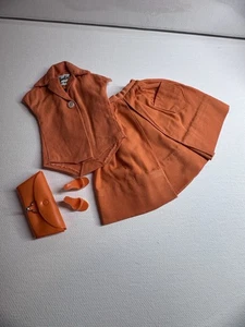 Vintage Mattel Barbies Orange 1960’s Pak Bodysuit Shirt Matching Skirt - Picture 1 of 5
