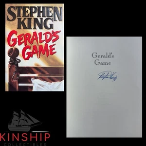 Libro de tapa dura firmado por Stephen King Gerald's Game JSA LOA raro automático E319 - Imagen 1 de 7