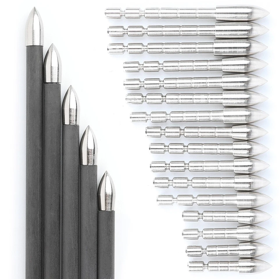 12X Archery 4.2mm Insert Arrowhead Target Point Tip Broadhead Shaft Bow Shooting - Image 1 of 4