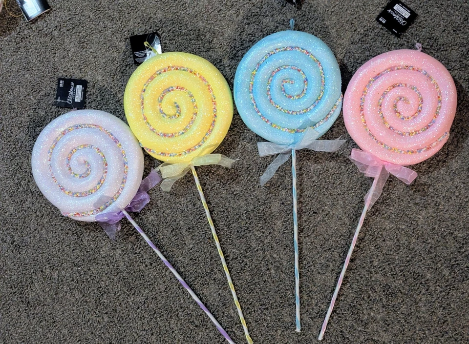 Hobby Lobby Set De 4 JUMBO Piruletas Dulces Y Golosinas Selecciones De Árbol NUEVO Foto 1 de 1