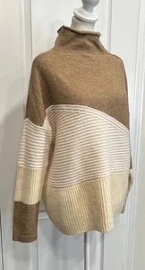 FRENCH CONNECTION Damen Wollmischung Stehkragen Pullover M Patchwork Kuschelig Boho - Bild 1 von 17