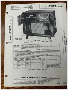 1950 Motorola Radio Phonograph Repair Howard Sams Photofact Reference Photograph - Picture 1 of 2