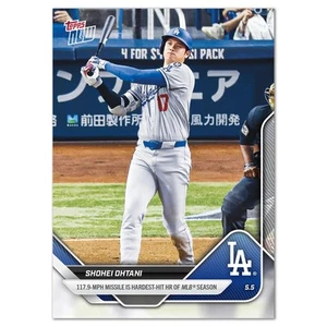 2025 Topps Now Shohei Ohtani Hardest Hit Home Run 2025 #145 Dodgers - Picture 1 of 2